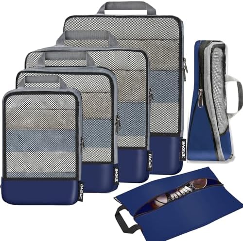 BAGAIL 4 Set/6 Set/8 Set Compression Packing Cubes Travel Accessories by BAGAIL
