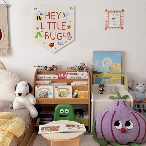 DNTSC Hey Little Bug Felt Nursery Playroom Decor Banner Pennant Kid Banner Flag - Image 5