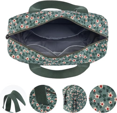 Large Makeup Bag for Women Corduroy Cosmetic bag Make up Bags Zipper Pouch - Image 4