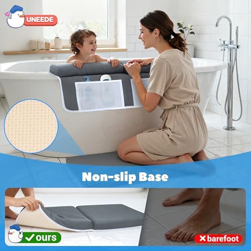 UNEEDE Baby Bath Kneeler & Elbow Pad Set, 1.5" Thick Memory Foam Bath Mat - Image 6