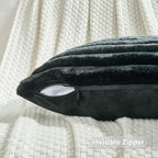 FUTEI Pack of 2 Faux Fur Throw Pillow Covers 24x24 Inch - Image 3