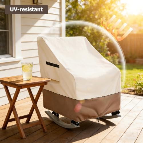 Rocking Chair Cover 2 Pack, 600D Heavy Duty Waterproof and Sunproof Patio - Image 6