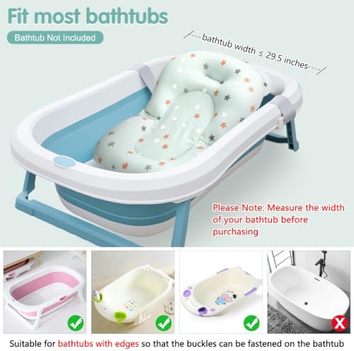 Colorlife Baby Bath Seat Support Net Infant Bathing Seat Support Mat, - Image 3