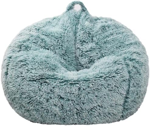 Fluffy Stuffed Animal Storage Bean Bag Chair Cover, Faux Fur Comfy Bean Bag - Image 2