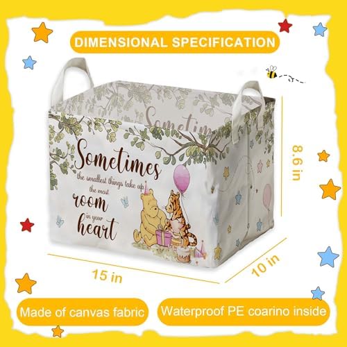 Winnie Nursery Decor, the Pooh Baby Stuff, Winnie Storage Nursery Basket - Image 2