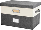 Large Linen Fabric Foldable Storage Bins by Unknown