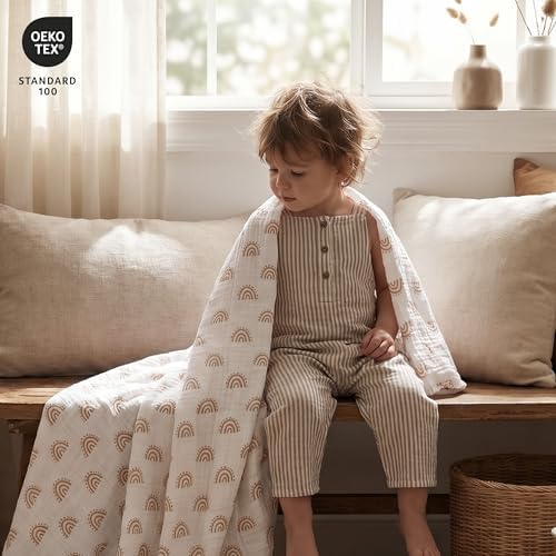 Muslin Swaddle Blankets for Newborn, 3 Pack Breathable Soft Receiving Blanket - Image 2