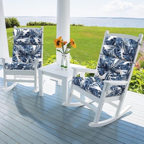 DYTXIII Outdoor High Back Chair Cushions Set of 2, Water Repellent Tufted - Image 2