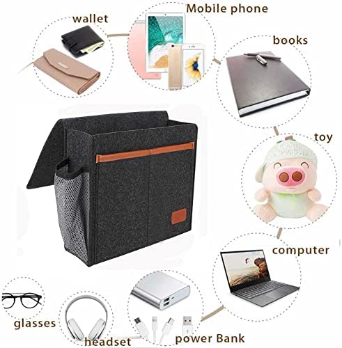 Bedside Caddy, Felt Bedside Storage Organizer, Hanging Storage - Image 4