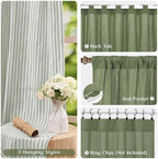 ASPMIZ Cotton Linen Curtains for Living Room, Rod Pocket & Back Tab Boho - Image 4