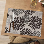 Artoid Mode Floral Vinyl Halloween Placemats Set of 4, Heat Resistant Washable - Image 2