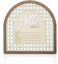 Baby Announcement Sign 6.5 Inch Wooden Hello World Newborn Welcome Sign Birth by TTMerriwood