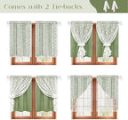 ASPMIZ Linen Kitchen Curtains 36 Inch Double Layer Kitchen Window Curtains - Image 3