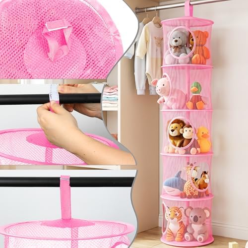 Hanging Stuffed Animal Storage Hammock Net 5 Tiers - Image 4