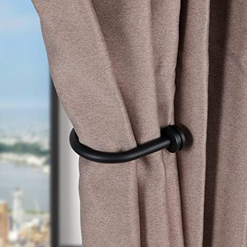 Curtain Holders, 2 Pack Matte Black Decorative Curtain Holdbacks - Image 3