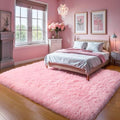 6x9 Thick Pink Shag Rug for Girls Bedroom, Soft Plush Fluffy Carpet by KICHOWUA