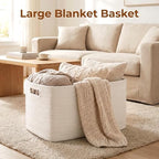 OIAHOMY 75L Large Blanket Basket Woven Storage Basket - Image 2