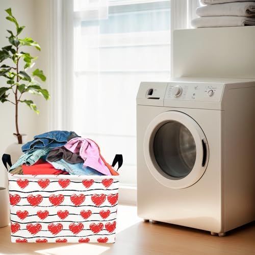 Valentine's Day Basket Gift for Empty Cute Heart Large Storage Bin for Kid and - Image 3