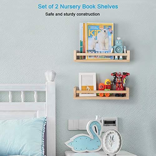 JORIKCHUO Nursery Book Shelves, Kitchen Spice Rack, or Rustic Wall Mounted - Image 5