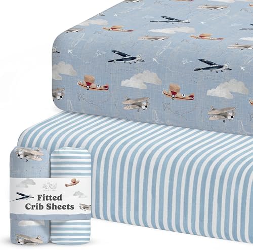 Sorrel + Fern Baby Crib Sheets Neutral, Fitted 2-Pack by SorrelFern