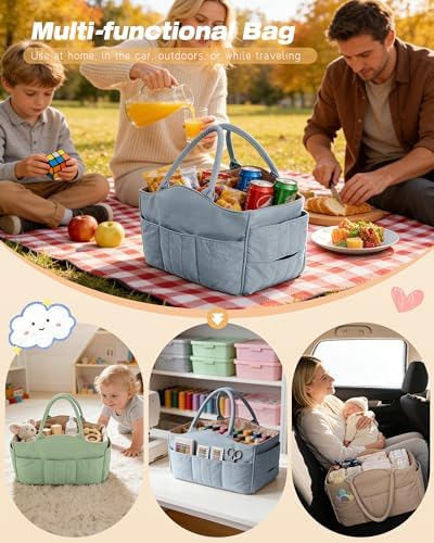 Marscamd Quilted Baby Diaper Caddy - Image 5