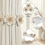 KLOGTSIND Flower Curtain Tiebacks, Decorative Curtain Holdbacks No Drill - Image 4
