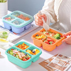 TOUWMX Bento Box For Kids, 4 Pack 3 Compartments Lunchable Meal Prep Containers - Image 7