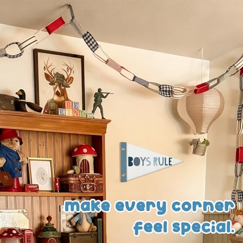 Boy Nursery Decor Pennant Felt Banners Flags, Boys Rule Wall Hanging Banner - Image 5