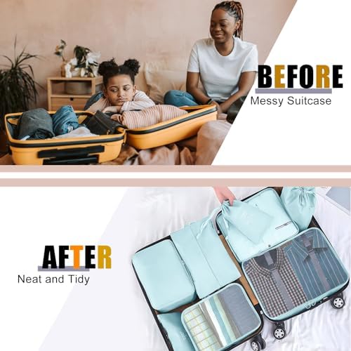 Packing Cubes for Travel- 8 Set Luggage Organizer Bags for Family, Mesh - Image 7
