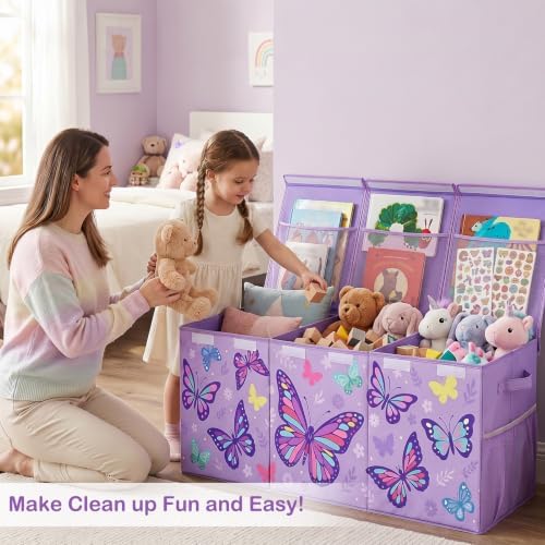 Toy Box with Adjustable Divider Large Toy Chest Storage - Image 4