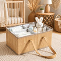 Large Wicker Baby Diaper Caddy Organizer, Bamboo Storage Basket by Unknown