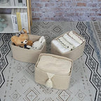 XUANGUO Woven Cotton Rope Storage Baskets 15x10x9.3" 3 Pack Oatmeal - Image 6