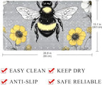 Shower Mat Non Slip 26.8 x 15.1 Inches, Bee Floral Bathtub Mat Shower Stall Mats - Image 4