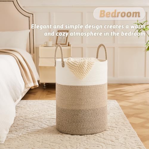 Artfeel Laundry Basket, Woven Cotton Rope Laundry Hamper, 40L - Image 4