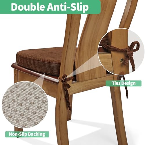 2.5" Thick Chair Cushions for Dining Chair, Corduroy High Density Foam Kitchen - Image 4