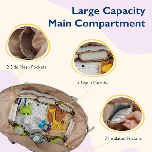 mommore Diaper Bag Tote Large Travel Baby Bag - Image 3