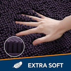 Chenille Bathroom Rug 40"x60" Purple, Large Plush Bath Mat - Image 3