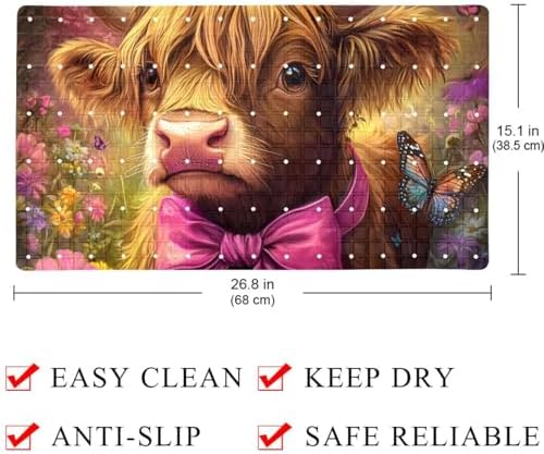 Non Slip Shower Mat Bathtub Mat 15.1x26.8 Inch, Quick Dry Bath Mat - Image 4
