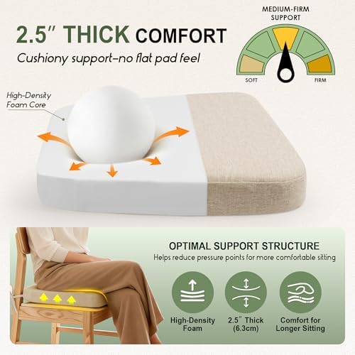 kingphenix Chair Cushions for Dining Chairs, 2.5 Inches Thick - Image 2