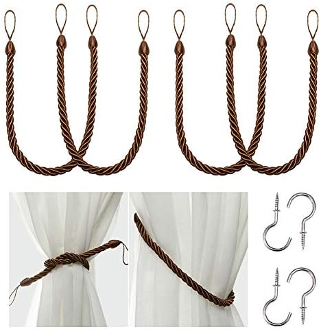 BEL AVENIR Curtain Rope Tiebacks, Drapery Rope Holdbacks by BELAVENIR
