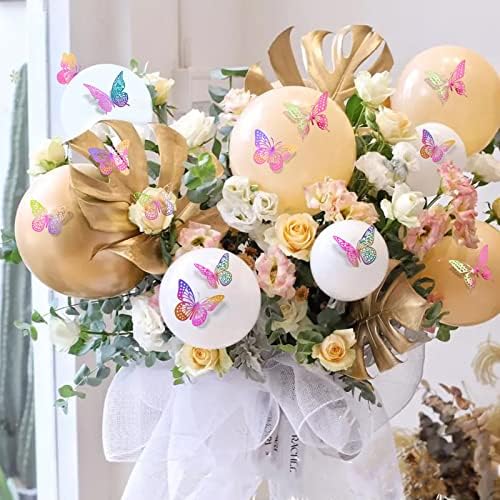 SAOROPEB 3D Butterfly Wall Decor 48 Pcs Laser Purple Butterfly Decorations - Image 3