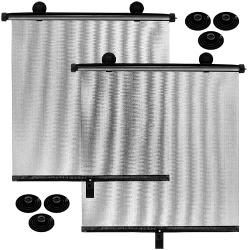Blossound 2 Pack Car Window Sun Shades, Translucent Black, 20 x 20 Inch by Blosssound