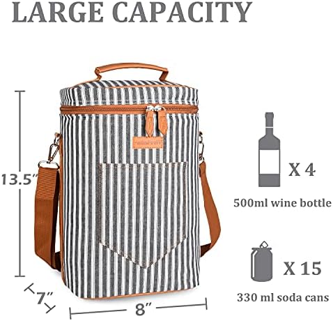 Tirrinia 4 Bottle Wine Tote Carrier - Image 5