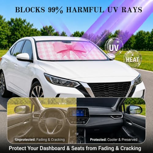 Car Windshield Sun Shade, Universal Fit Compact Sedan SUV - Image 3