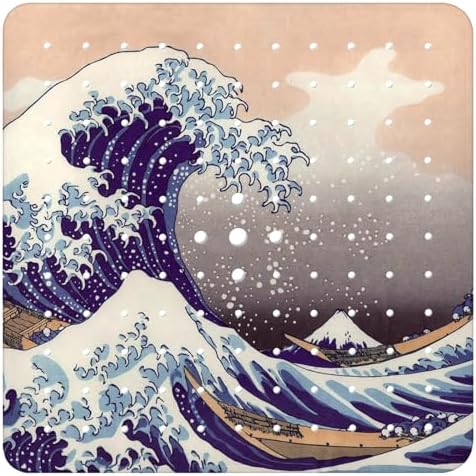 Bathtub Mat Non Slip, Japanese Wave Square Bath tub Mat Shower Floor Mat by BathtubMat