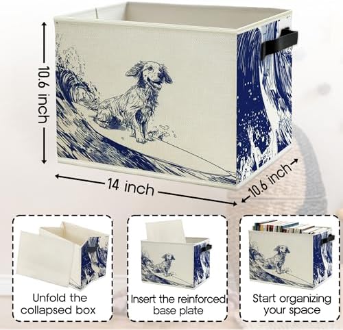 Navy Blue Coastal Dog Storage Bins Box - Image 6