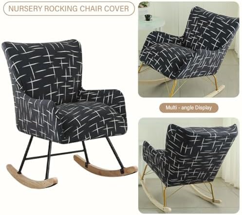 Nursery Rocking Chair Cover Stretchable Glider Chairs Cover Slipcovers Printed - Image 4