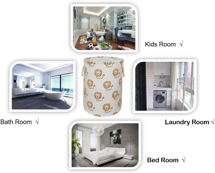 Round Laundry Basket Storage Bins Nursery Hamper Gift Baskets - Image 2
