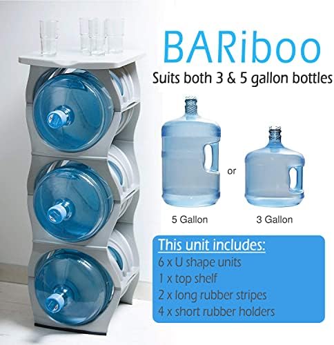 Bariboo Stackable Water Bottle Storage Rack Best Water Jugs 5 Gallon Organizer. - Image 2