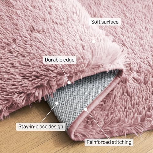 Amazon Basics Fluffy Washable Area Rug, Bedside Shaggy Carpet - Image 3